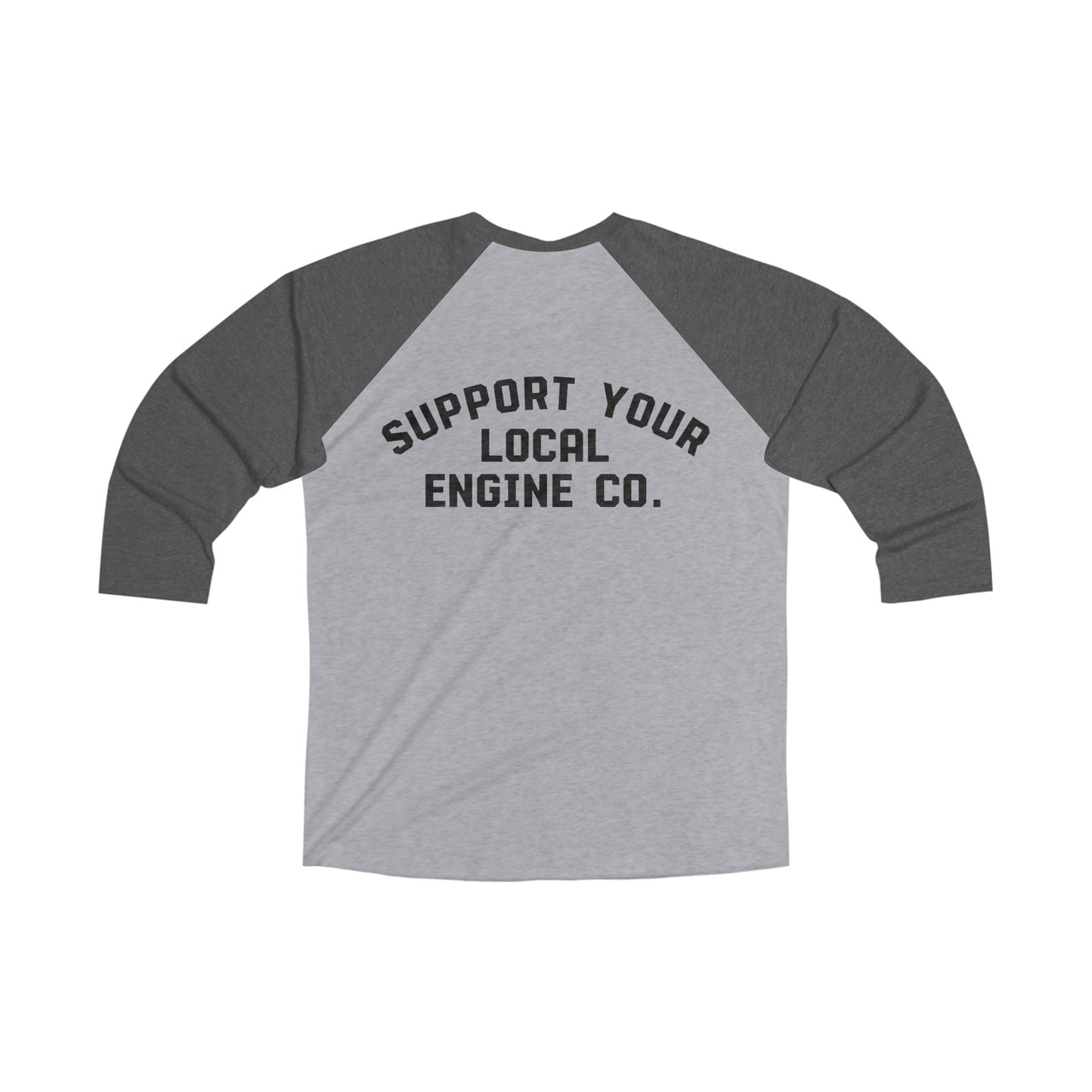 Support Your Local Engine Co Unisex Tri-Blend 3\4 Raglan Tee