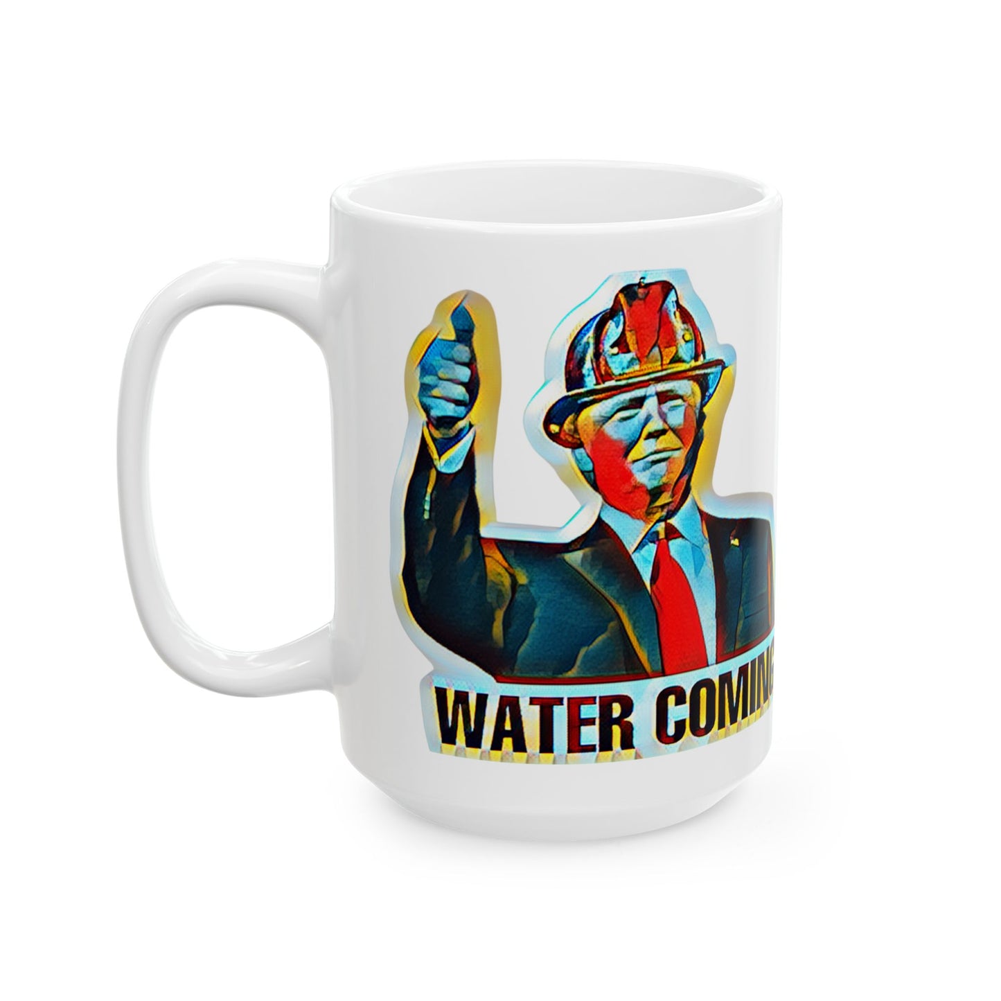 Water Coming Ceramic Mug, (11oz, 15oz)
