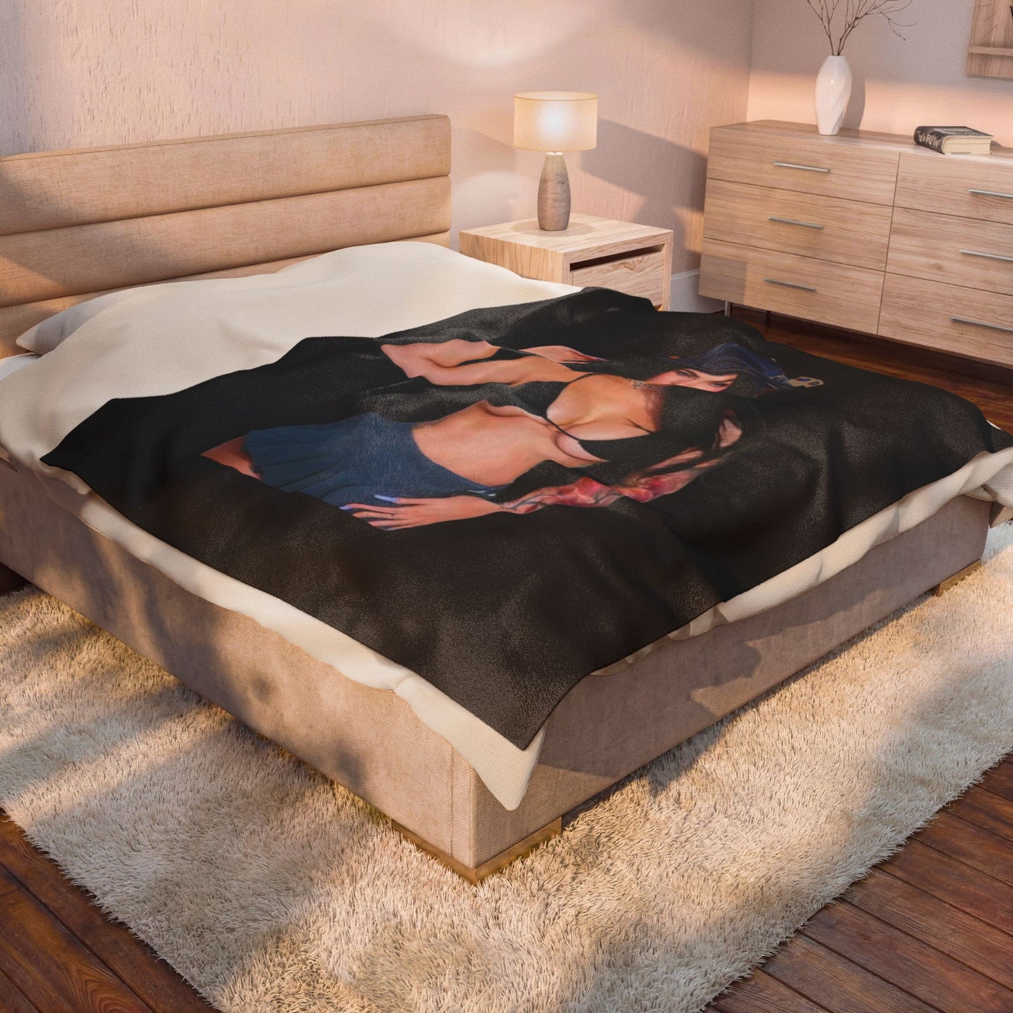 Tatted Fox Velveteen Plush Blanket