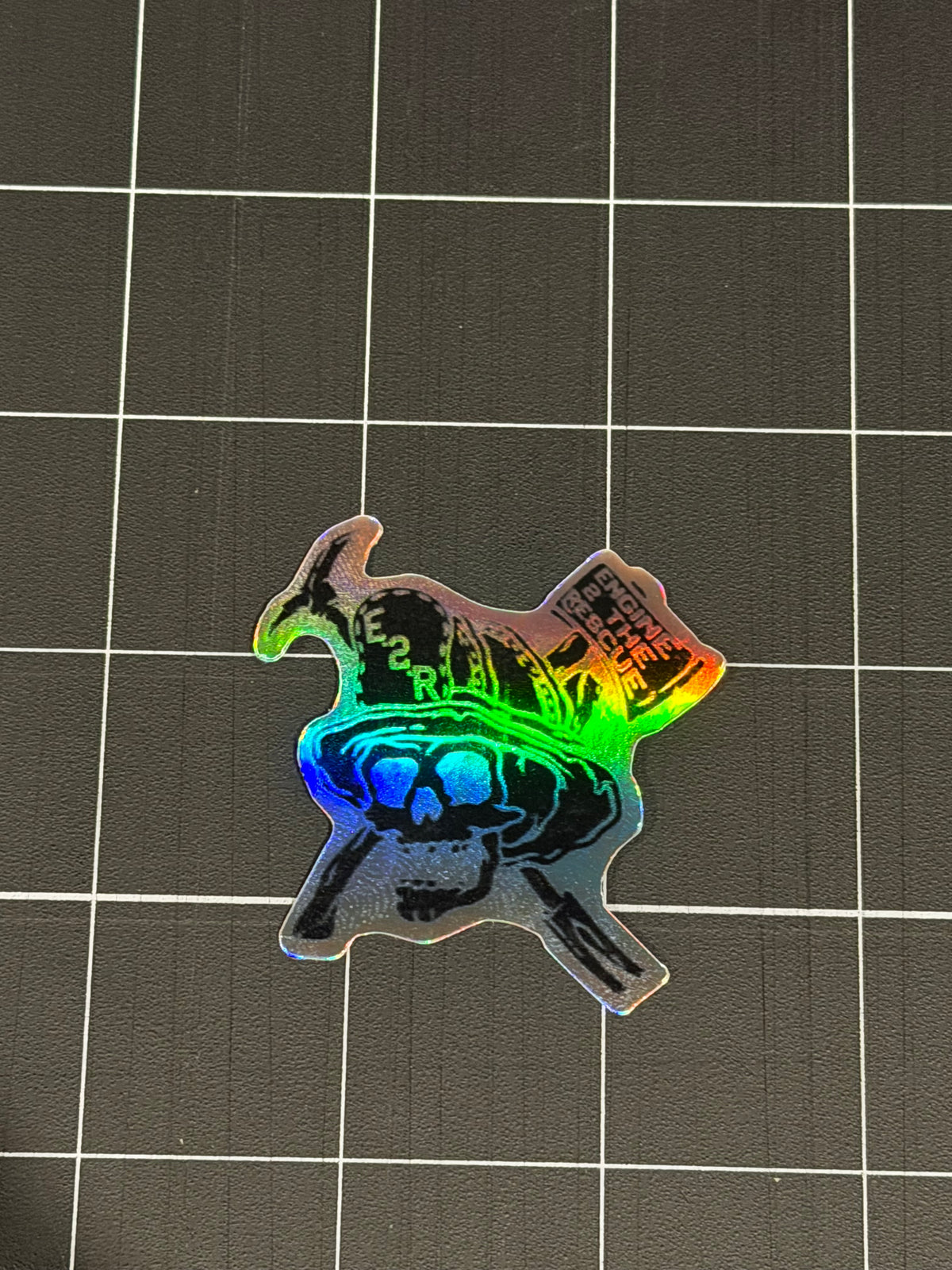 Holographic E2R Black helmet sticker