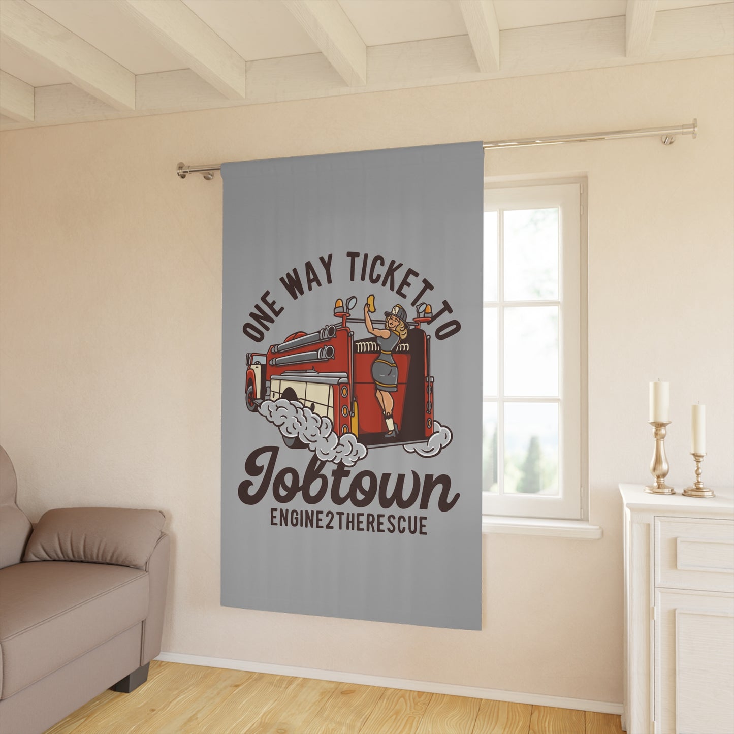 One Way Ticket To Job Town Curtain (1 Piece)