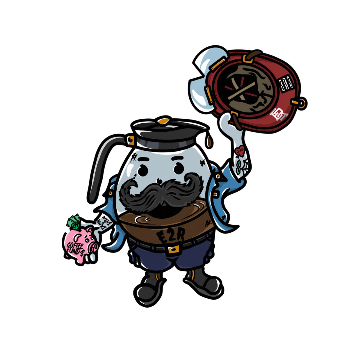 Coffee man sticker