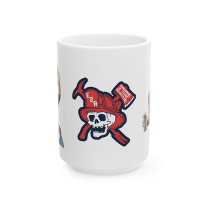 Dunne red, white and blue Ceramic Mug, (11oz, 15oz)
