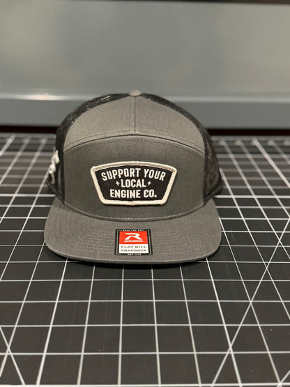 Support Your Local Engine Co. Charcoal and Black R168 7 Panel