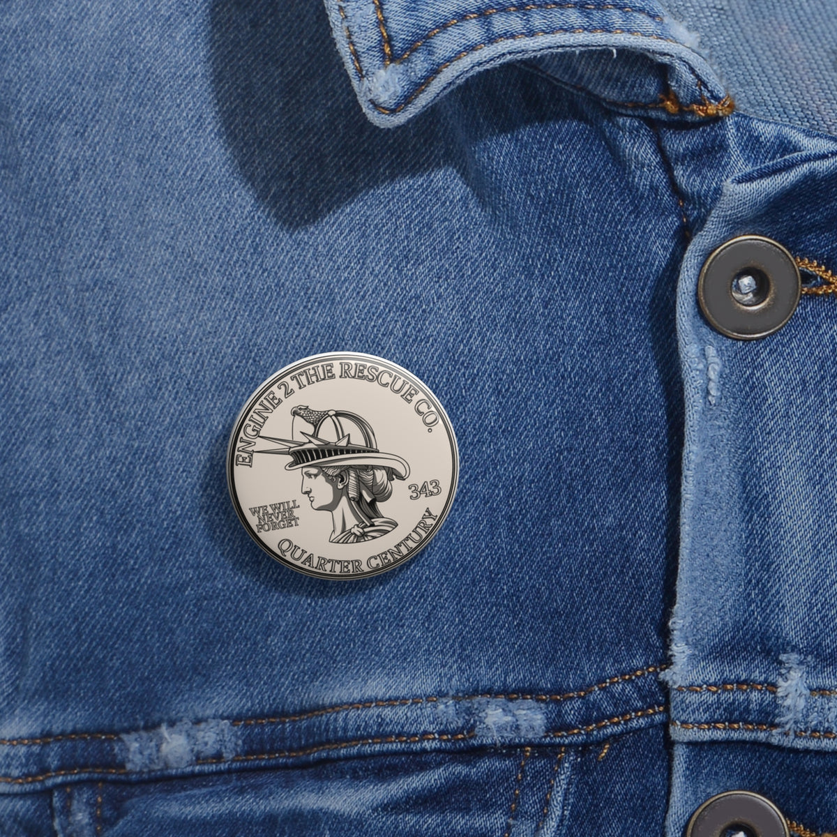 9/11 Lady Liberty  Custom Pin Buttons