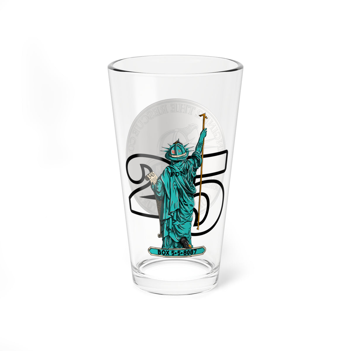 9/11 Lady Liberty Pint Glass, 16oz