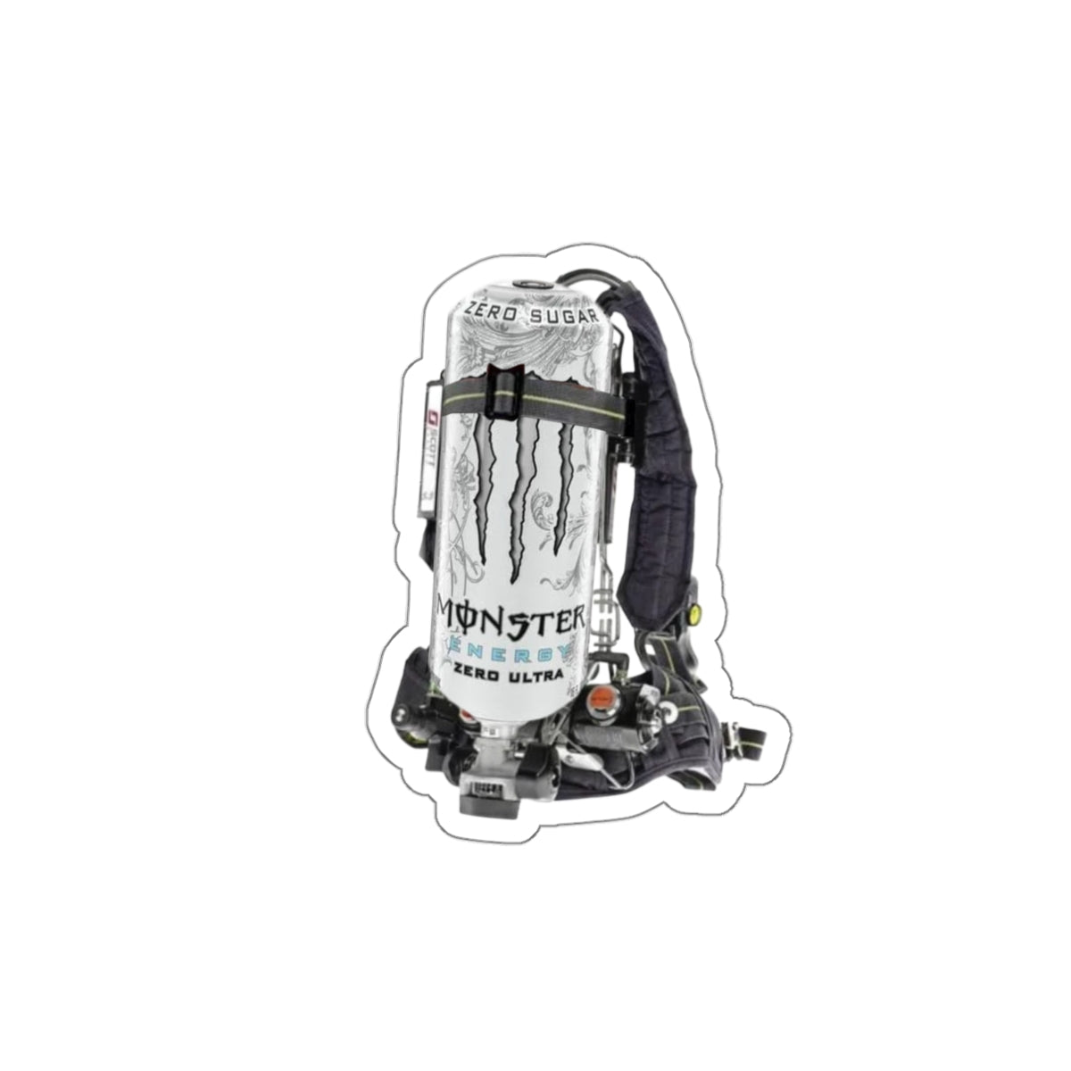 White Monster Scott Wire Die-Cut Stickers