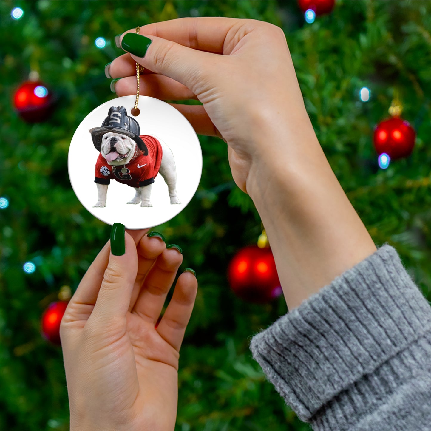 UGA Ceramic Ornament