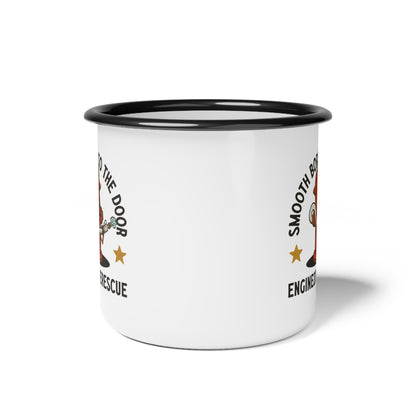 Smooth Bore To The Door Enamel Camp Cup