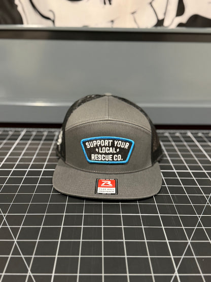 Support Your Local Rescue Co. Charcoal and Black R168 7 panel