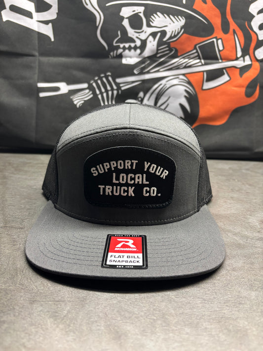 Gray and Black Support Your Local Truck Co. Flat Bill