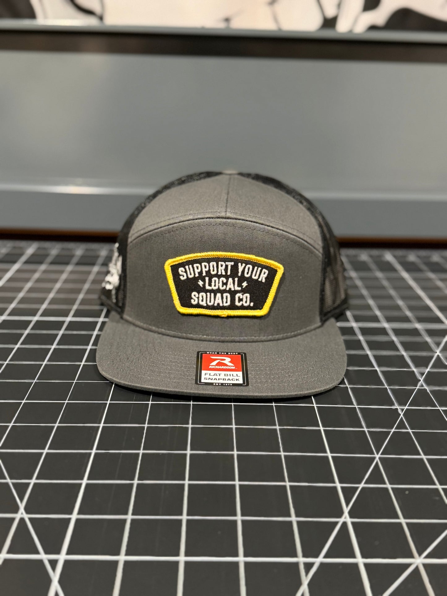 Support Your Local Squad Co. Charcoal and Black R168 7 Panel