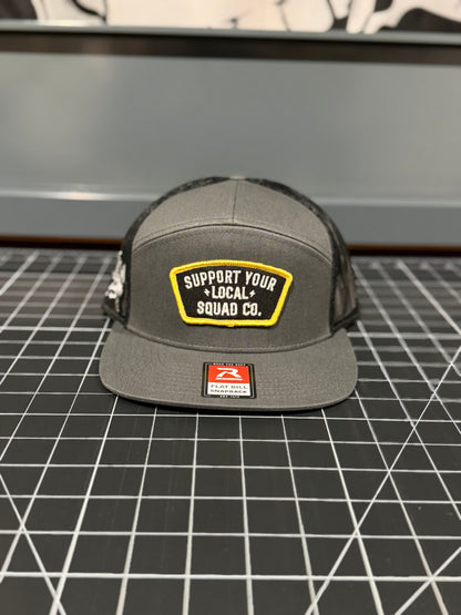 Support Your Local Squad Co. Charcoal and Black R168 7 Panel