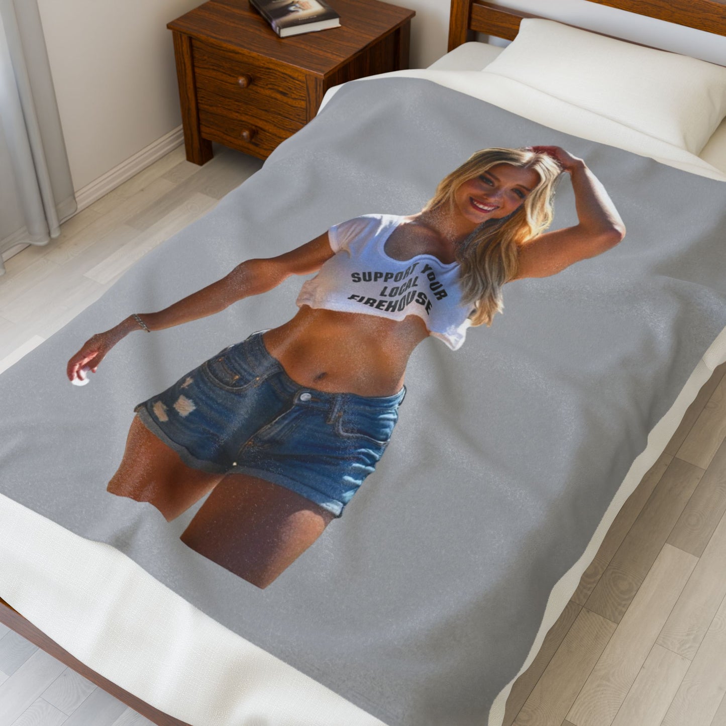 Support your local firehouse Velveteen Plush Blanket