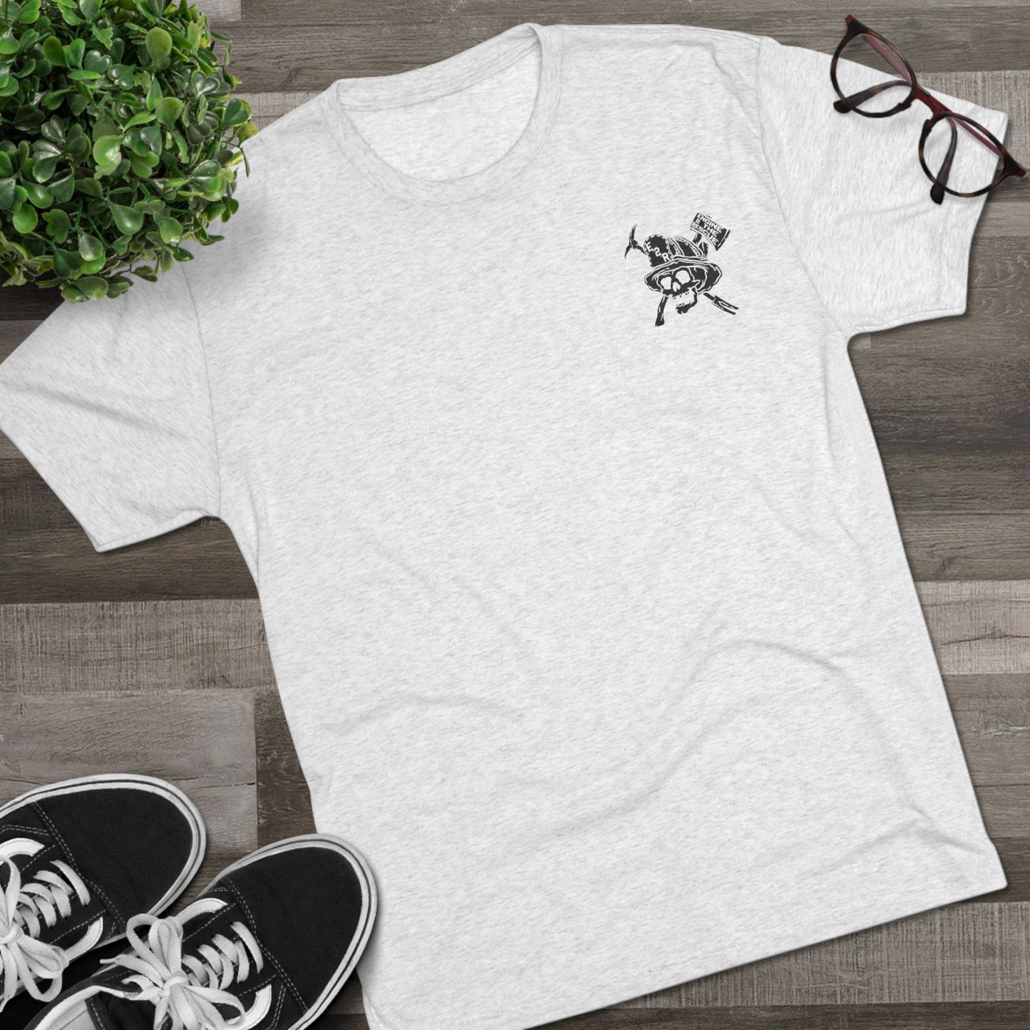 E2R Skull Tri-Blend Crew Tee