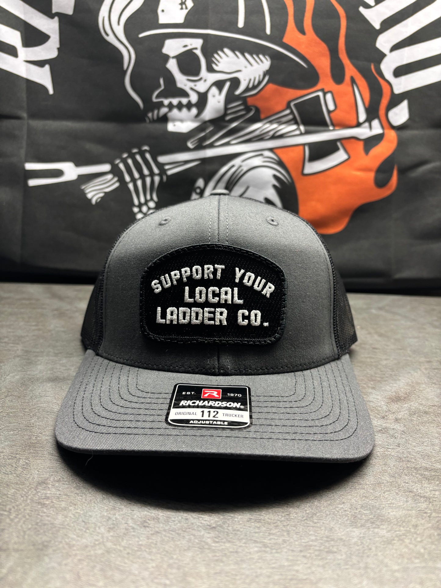 Gray and Black, Support Your Local Ladder Co. Richardson 112