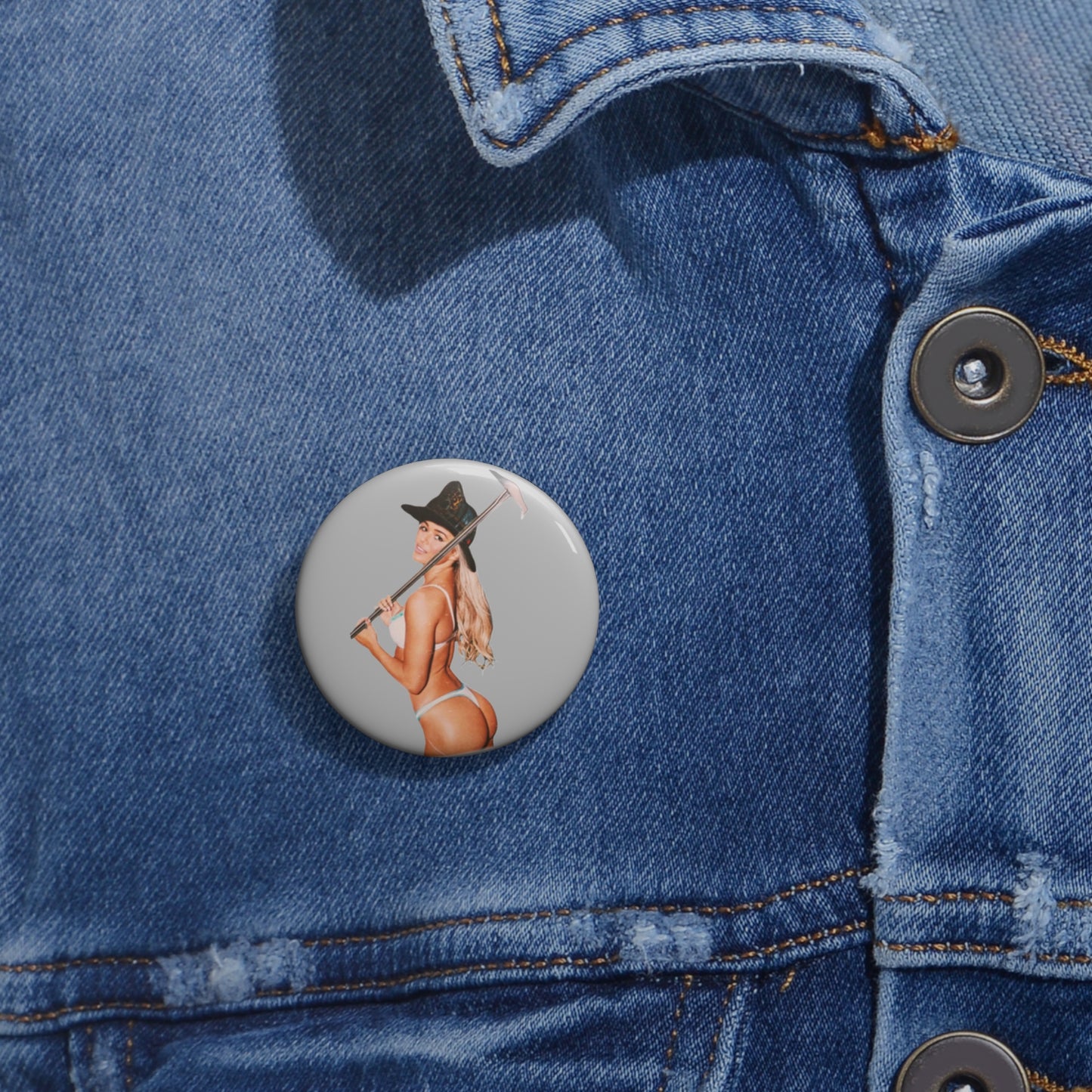 Stick hook button
