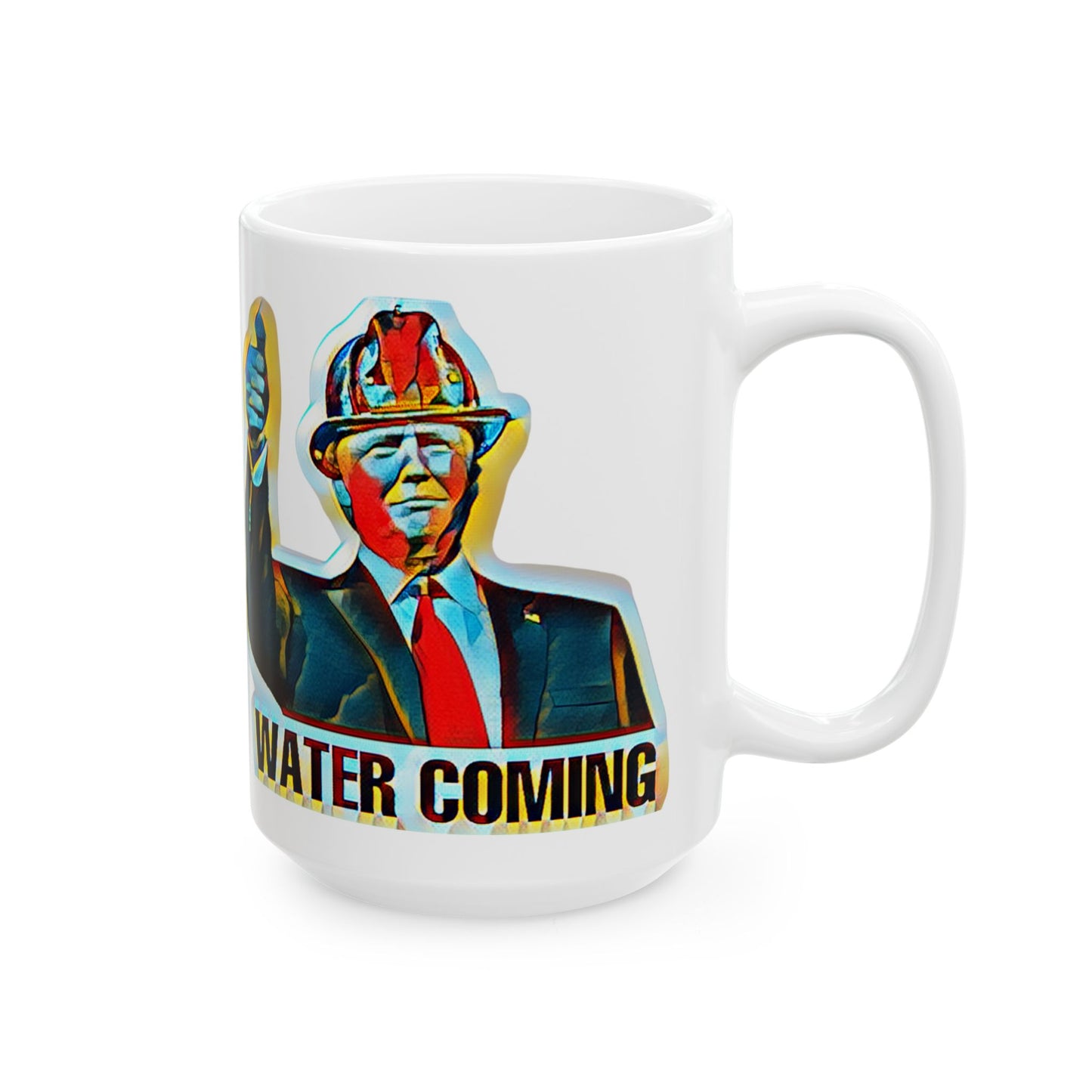 Water Coming Ceramic Mug, (11oz, 15oz)
