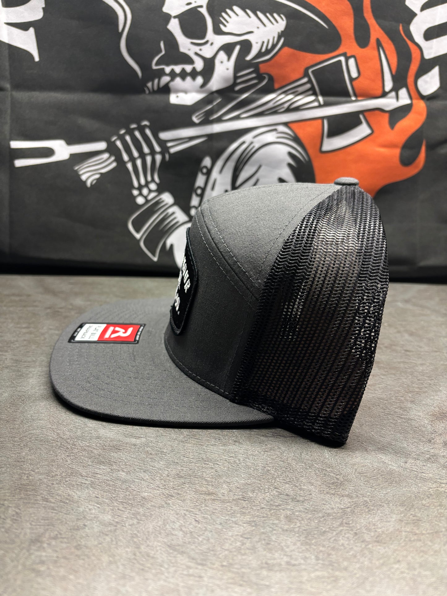 Gray and Black Support Your Local Truck Co. Flat Bill