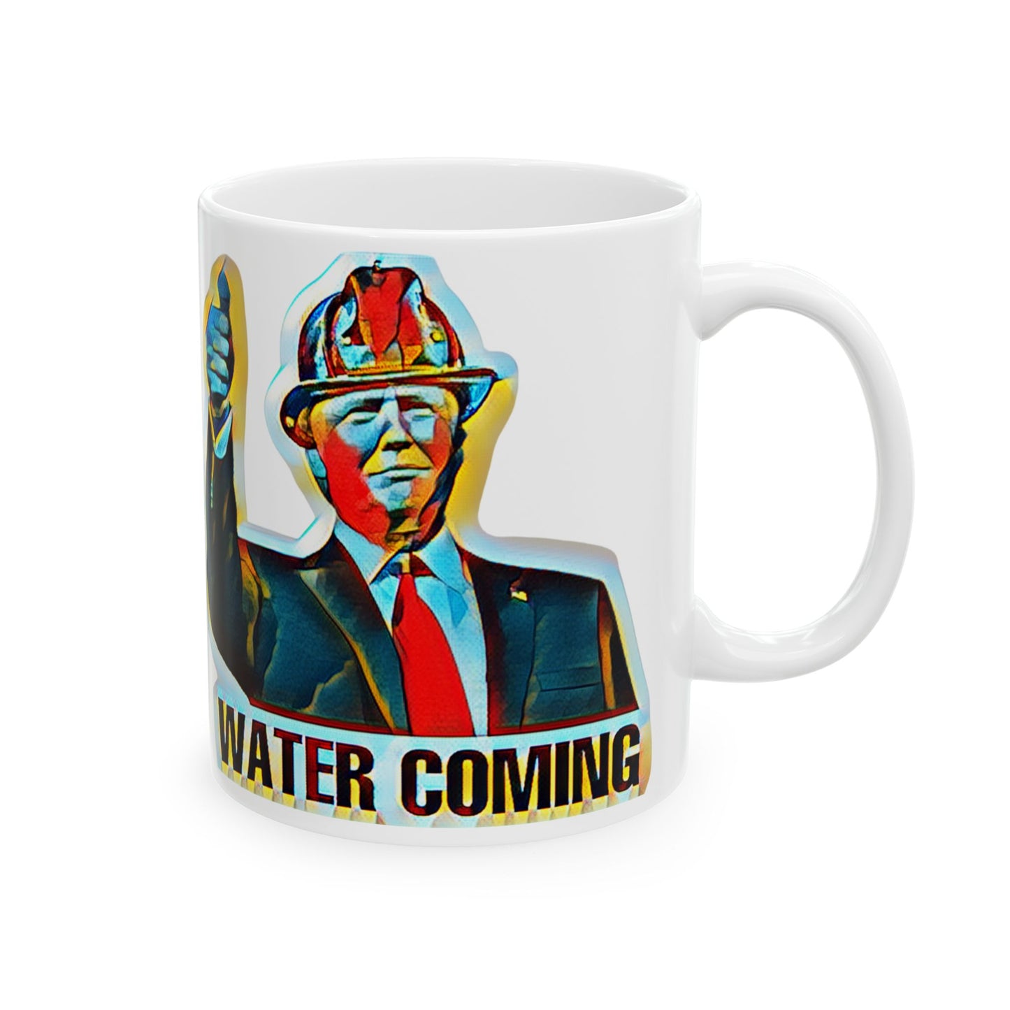 Water Coming Ceramic Mug, (11oz, 15oz)
