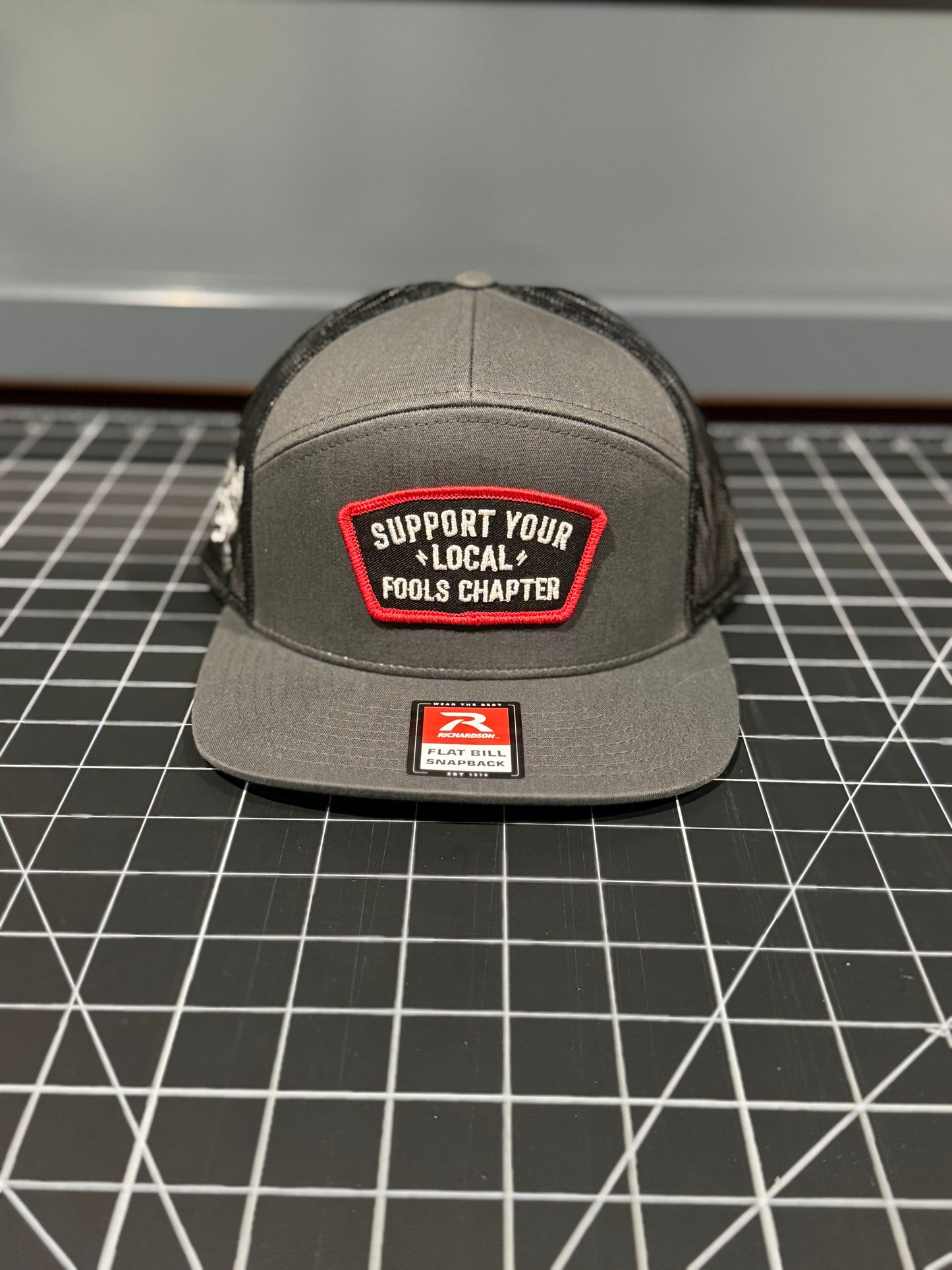 Support Your Local FOOLS Chapter charcoal and Black R168 7 Panel