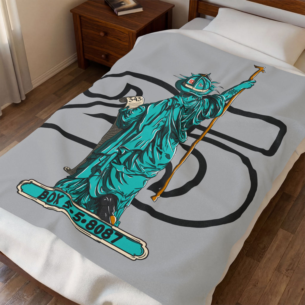 Lady Liberty 9/11 Velveteen Plush Blanket
