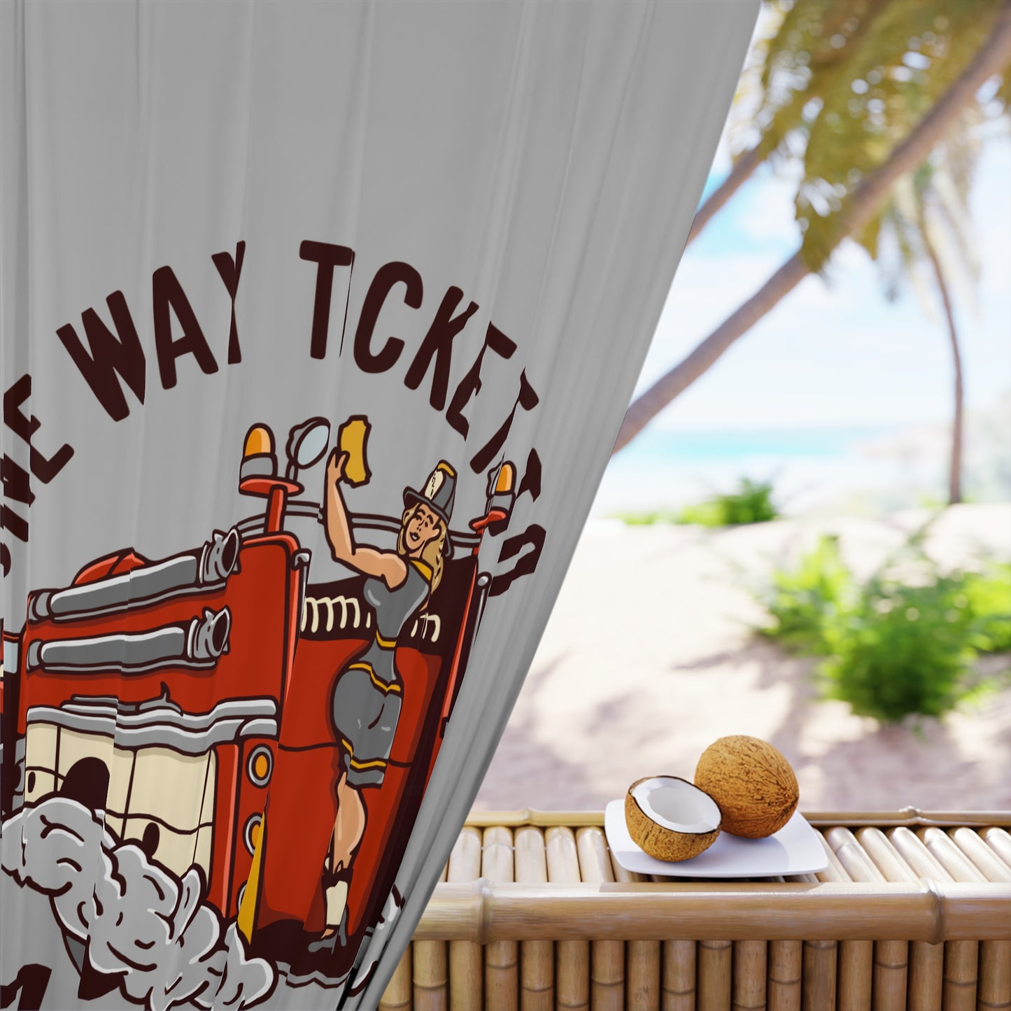 One Way Ticket To Job Town Curtain (1 Piece)