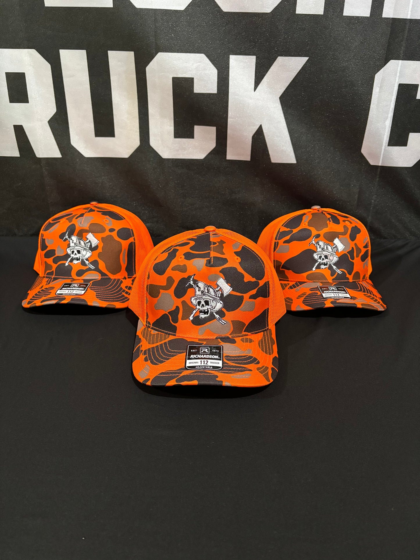 Skull logo Orange duck camo