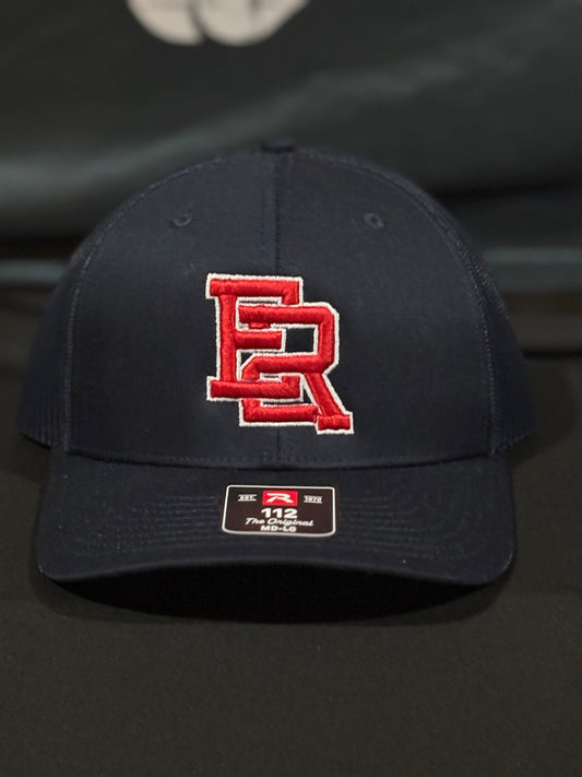 112 Navy/ Red Puff E2R w/ White Outline