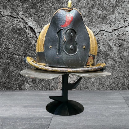 Fire Helmet TABLE TOP Display New York Roof Hook or Halligan Bar (really it works with any helmet you can think of)